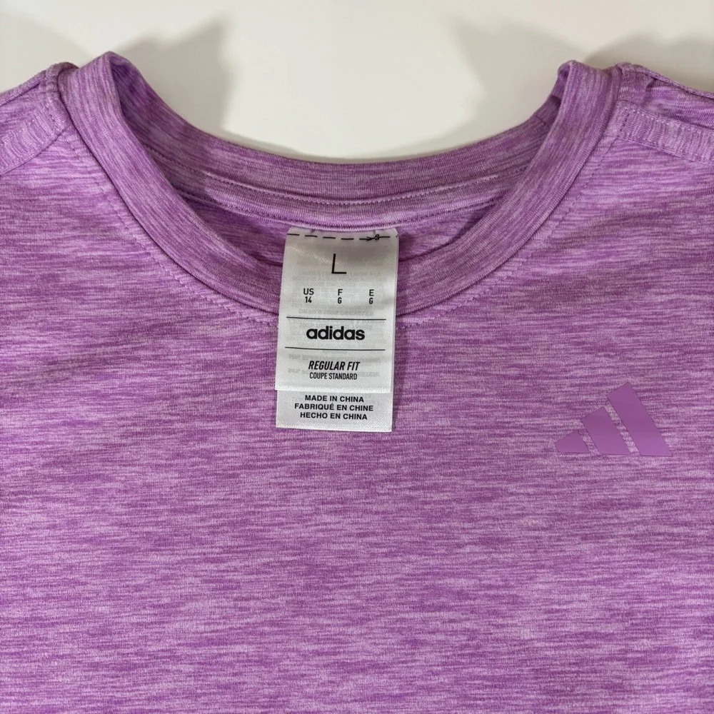 Girls Kids Adidas Long Sleeve Melange Training Tee Shirt Large (14) NWT - Picture 3 of 3